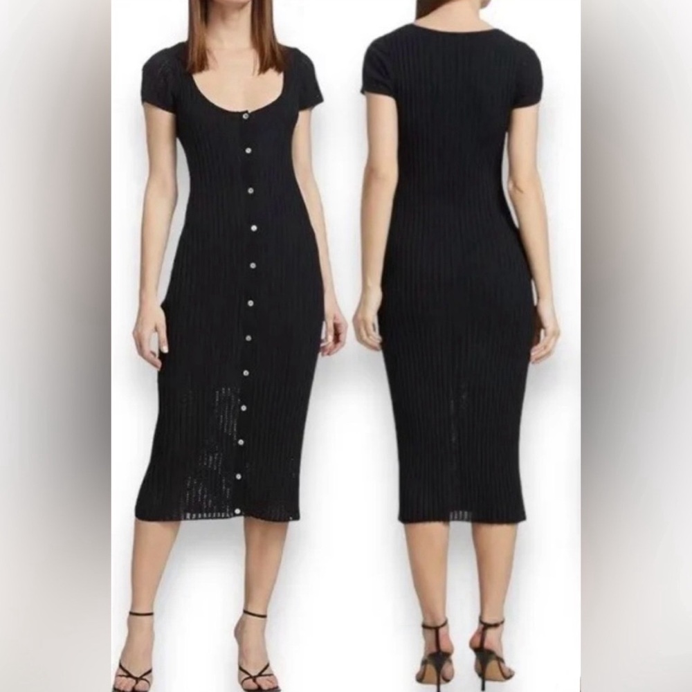 Paige Black Midi Knit Dress
